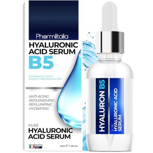 Pure Hyaluronic Acid Serum for Face with Vitamin B5 Hydrating Serum for Sensitive Skin Anti Aging Serum Brightening Serum for Dark Spots Uneven Skin Tone Fine Lines & Wrinkles